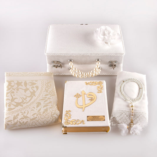 Çeyizlik Kur'an Seti - Beyaz