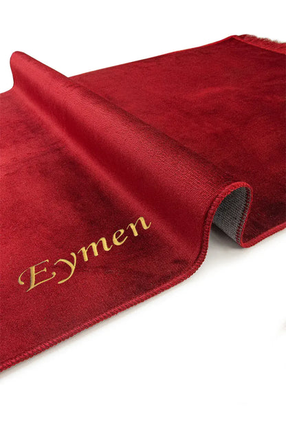 İsme Özel İşlemeli Seccade - Kırmızı