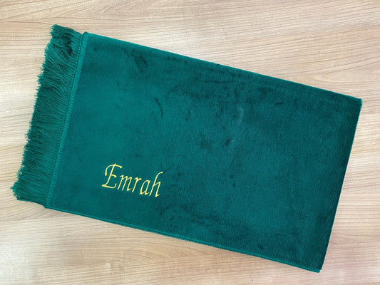 İsme Özel İşlemeli Seccade - Yeşil