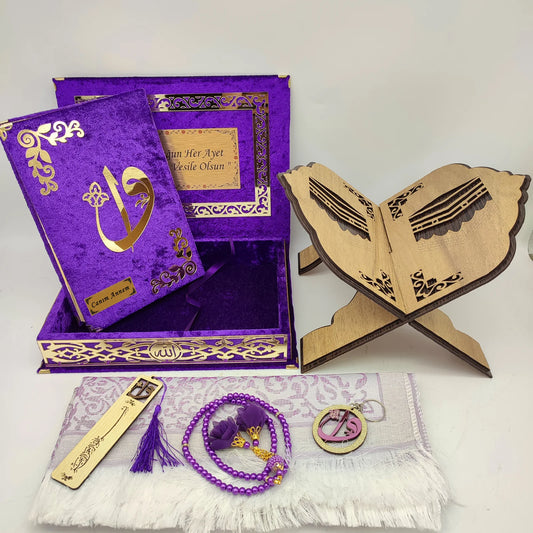 Rahleli Tam Kur'an Seti - Mor