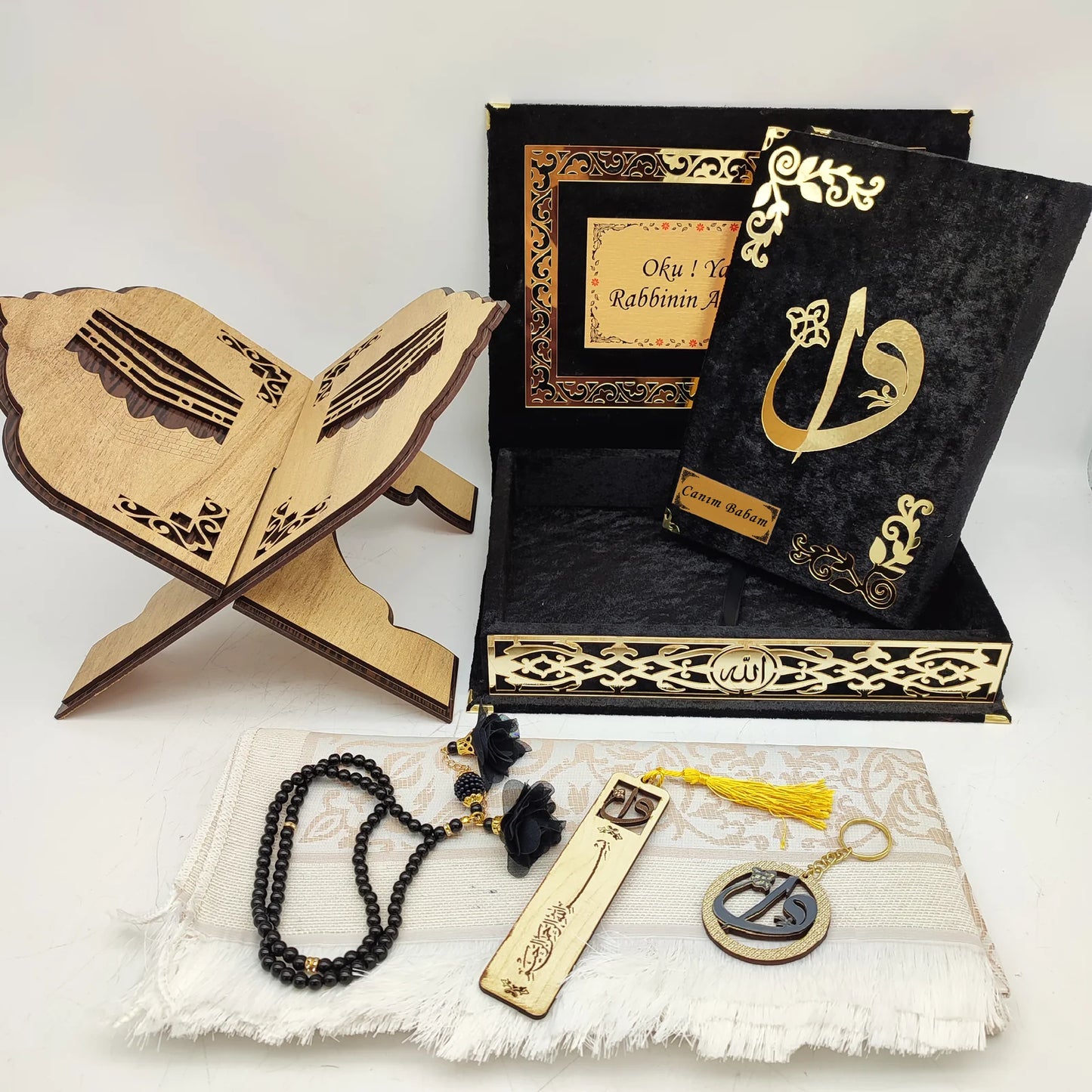 Rahleli Tam Kur'an Seti - Siyah